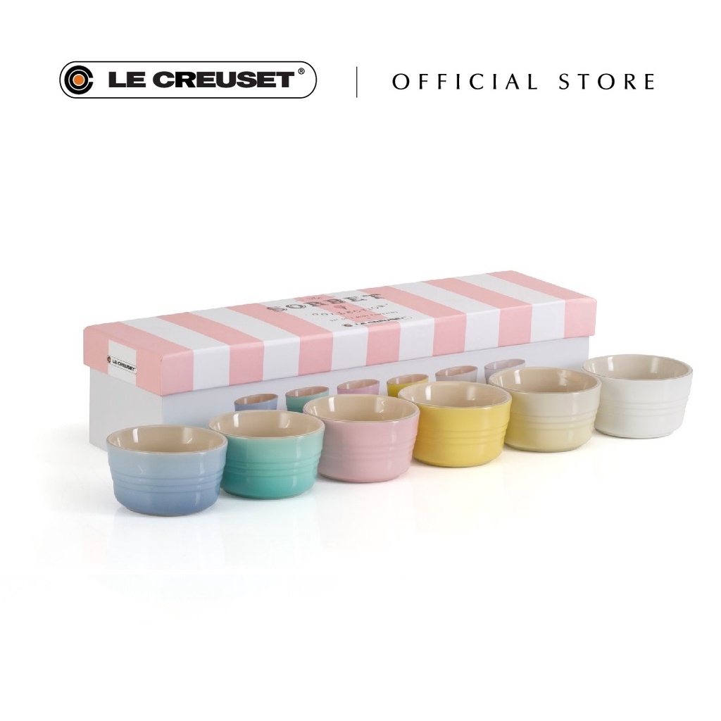 Le Creuset Stoneware Sorbet Mini Ramekins - Coastal Blue/Cool Mint ...