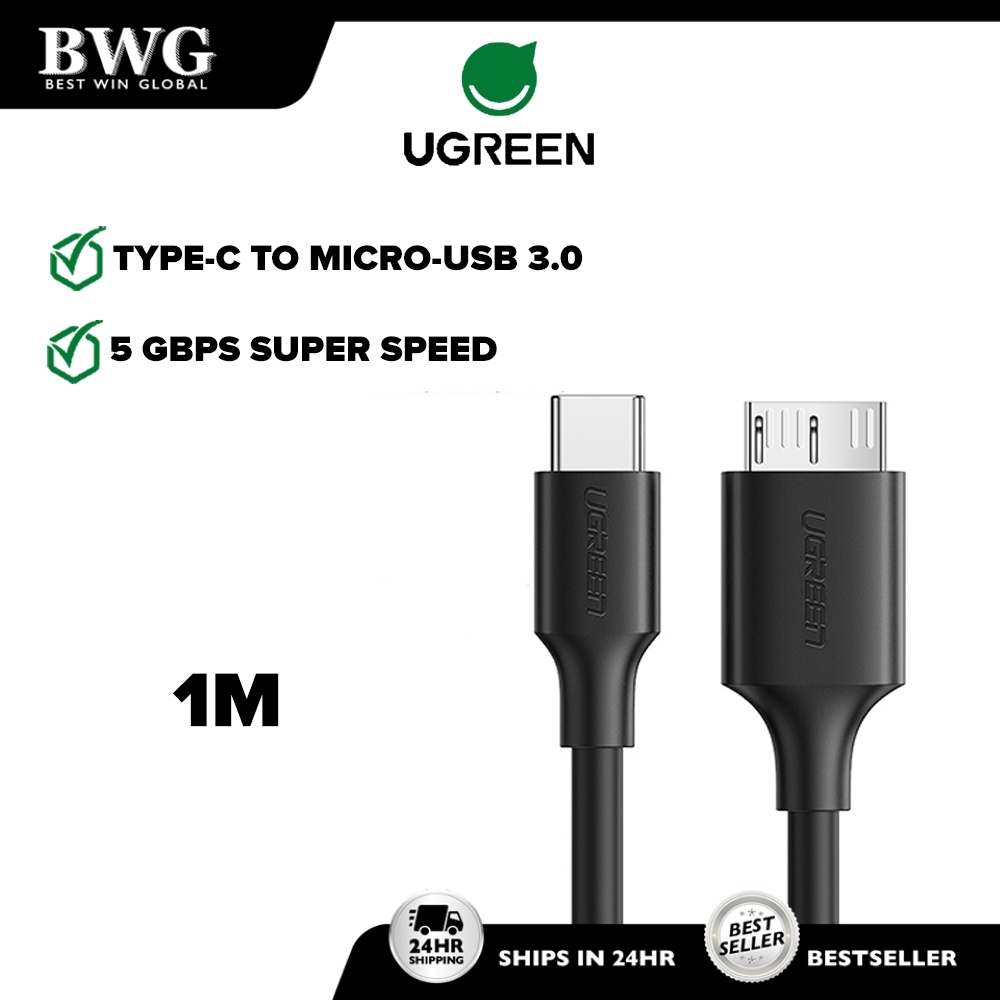 Ugreen Usb Type C To Micro Usb 3 0 External Hard Drive Data Transfer And Charge 2 In Cable 1 Meter