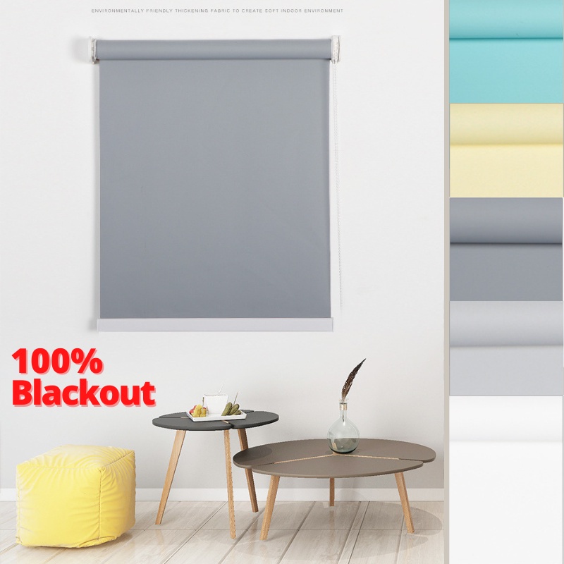 100% Blackout Roller Blind Complete Set / Bidai Tirai Tingkap Murah ...