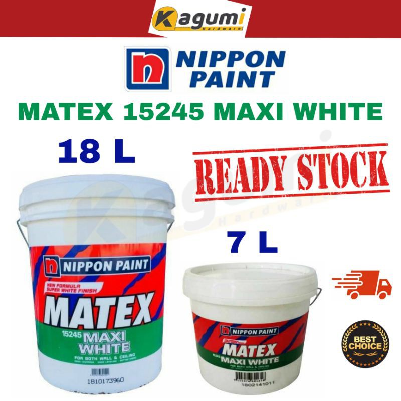[NIPPON PAINT] 18L/7L MATEX 15245 MAXI WHITE / CAT ASAS DALAM