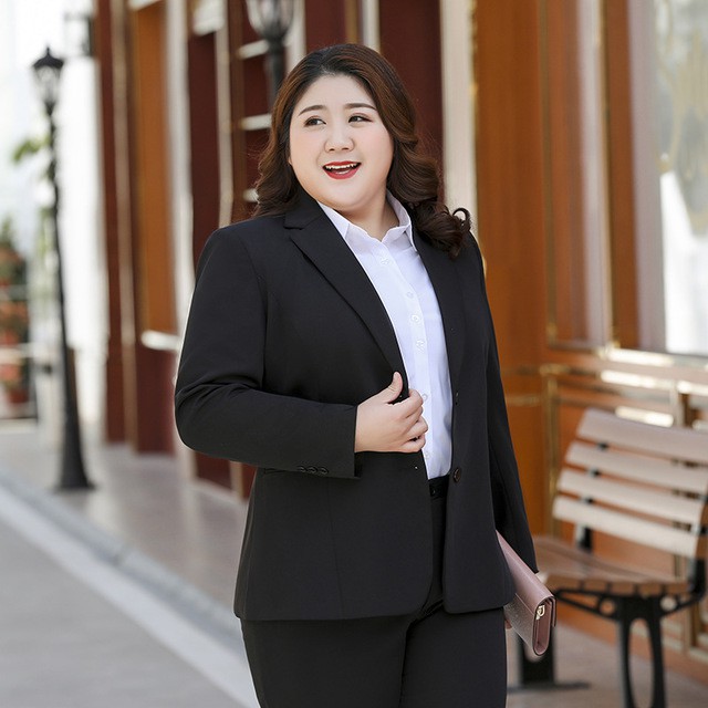 Women OL plus size fashion work uniform blazer jacket business coats office  lady oversize long sleeve work suits