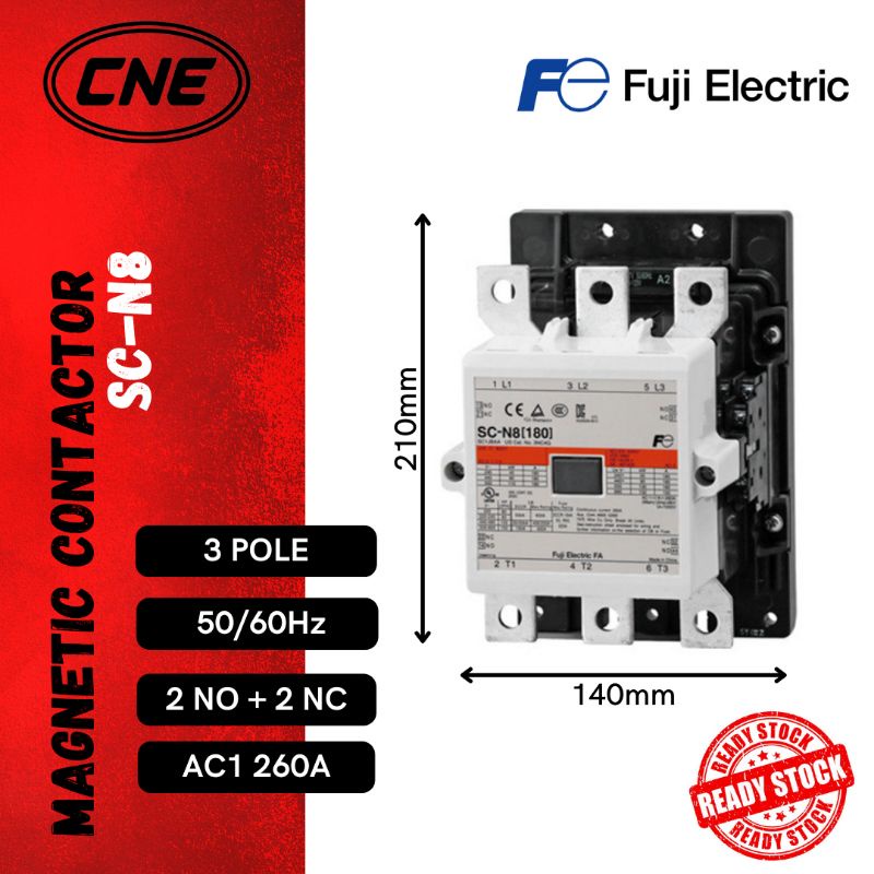 【🔥Ready Stock🔥】Original FUJI Magnetic Contactor SC-N8 / AC1=ITH=260A ...