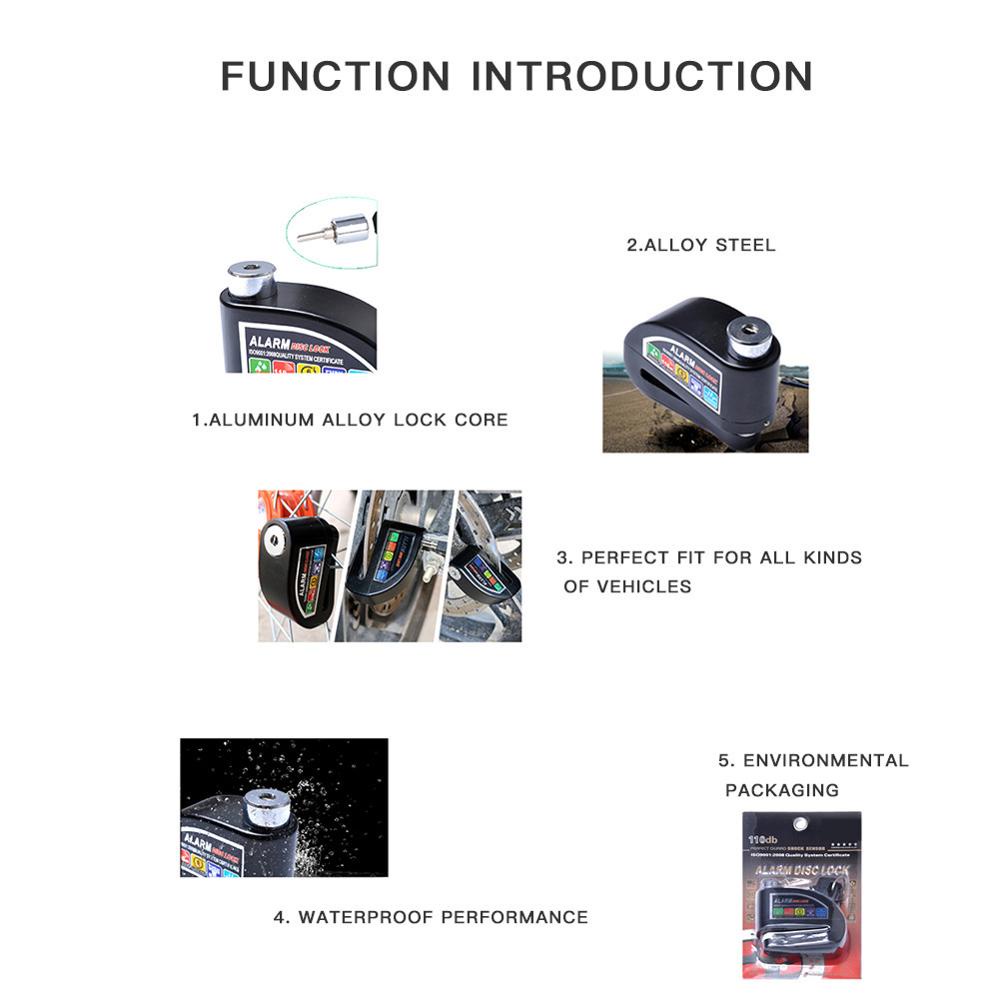 Motorcycle Alarm Lock Motorbike Antitheft Lock Wheel Disc Brake