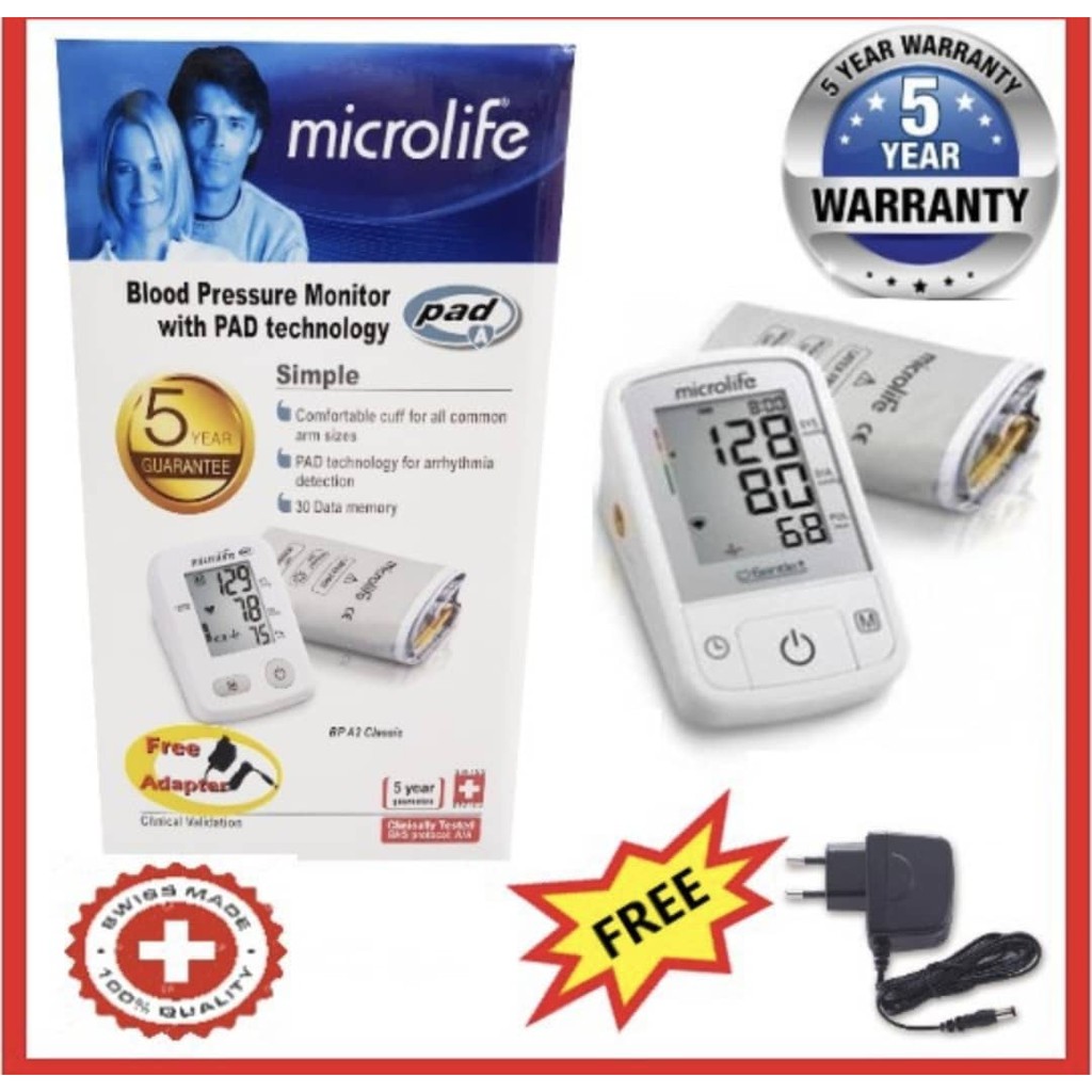 Microlife BP A2 Classic Blood Pressure Monitor with Pad Technology