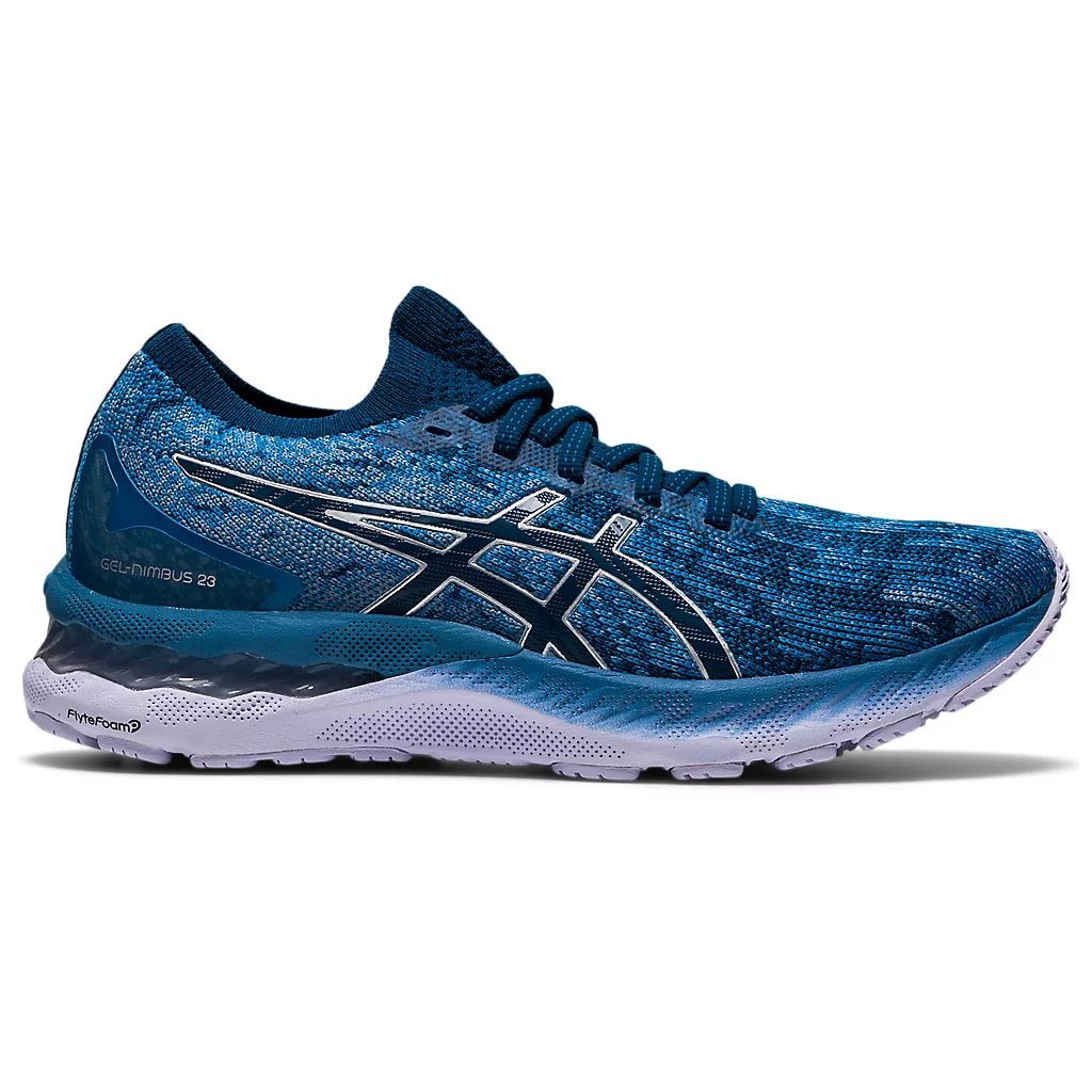 Asics Gel Nimbus 23 Knit Women s Grey Floss Mako Blue Shopee Malaysia