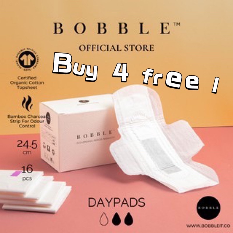 BOBBLE Organic Cotton Sanitary Pads Heavy Flow Shopee Malaysia