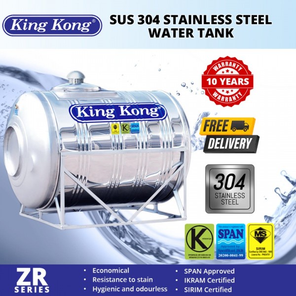 King Kong Stainless Steel Water Tank Tangki Air Horizontal Round Bottom With Stand 500l 4000l 8561