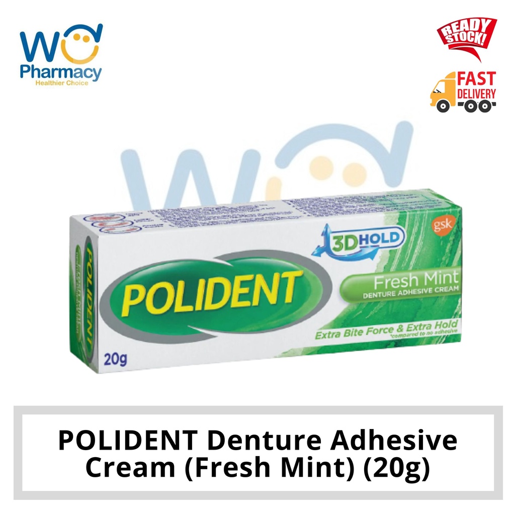 POLIDENT Denture Adhesive Cream (Fresh Mint) (20g) Shopee Malaysia