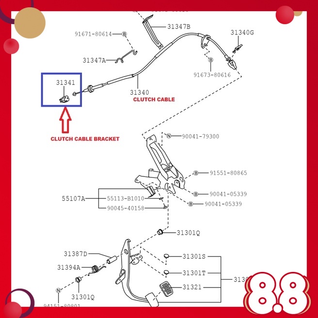 PERODUA Genuine CLUTCH CABLE HOLDER (BRACKET) KANCIL 660/850,KENARI