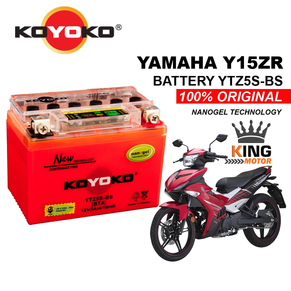 YAMAHA Y15ZR BATTERY KOYOKO YTZ5S-BS NANOGEL [100% ORIGINAL] | Shopee ...