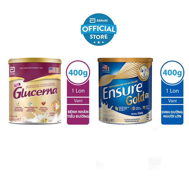 Combo Milk Powder Ensure Gold and Glucerna (HMB) Abbott 400g Shopee