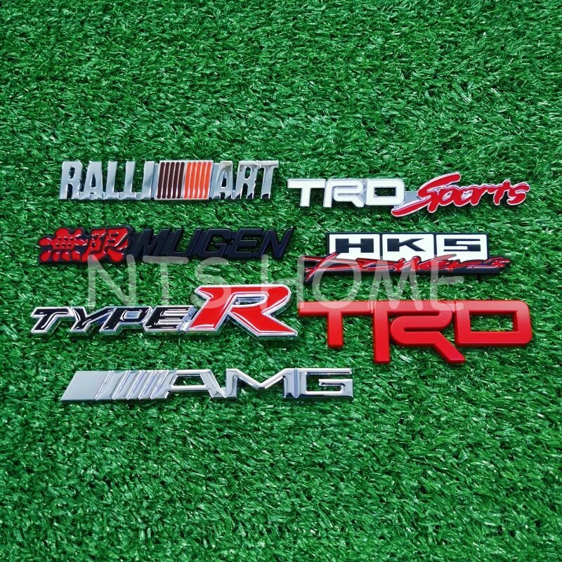 Front Grill Emblem Aluminum Alloy 3D Toyota TRD Sport Honda TypeR Mugen AMG NISMO Badge Logo