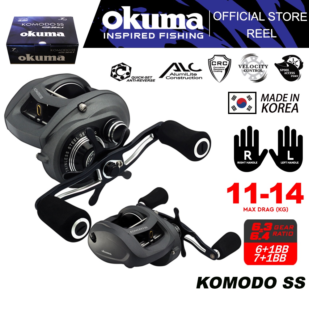 Okuma Komodo SS Low Profile Baitcasting Fishing Reel Max Drag (11