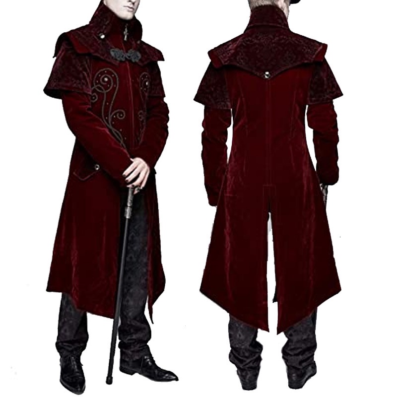 Medieval Costume Steampunk Trench Coat Vintage Prince Cosplay Costume Outfits