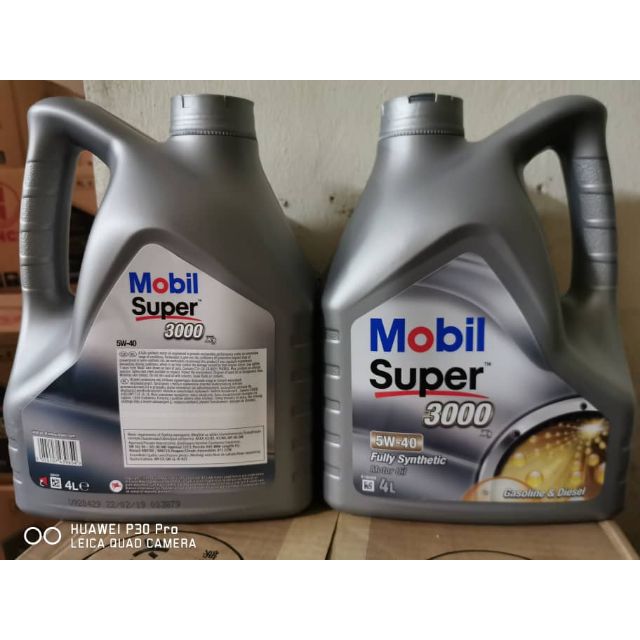 (100 % ORIGINAL) Mobil Super 3000 5W-40 Engine Oil Fully Synthetic (4 ...