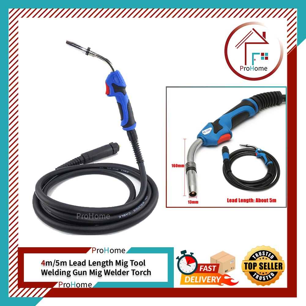 thumbnail image 2 of USAWELD 10ft MIG Welding Gun Torch Stinger - For 2165, 117 Series - Fixed Neck 0 Degree 2 of 5