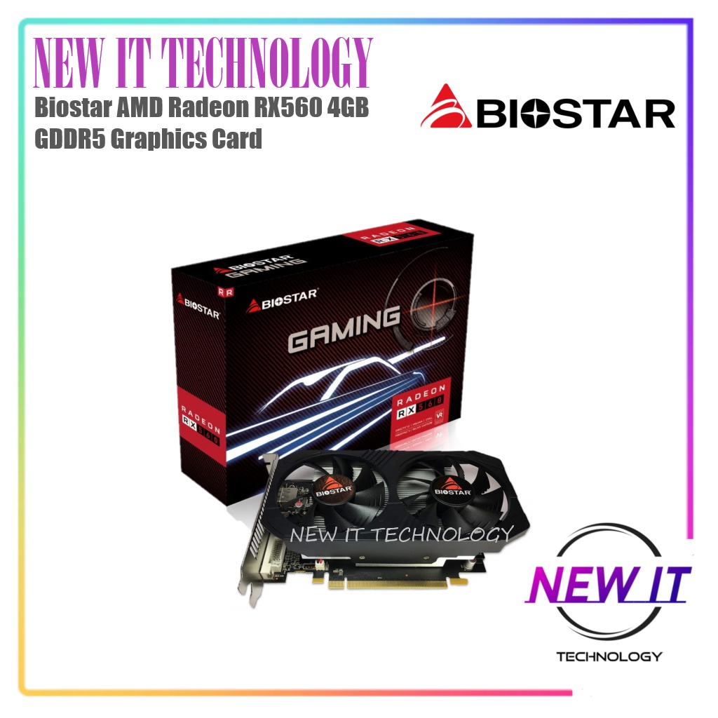 BIOSTAR RX 560 4GB GDDR5 128bit Gaming RADEON RX560 4G D5 Graphic Card ...