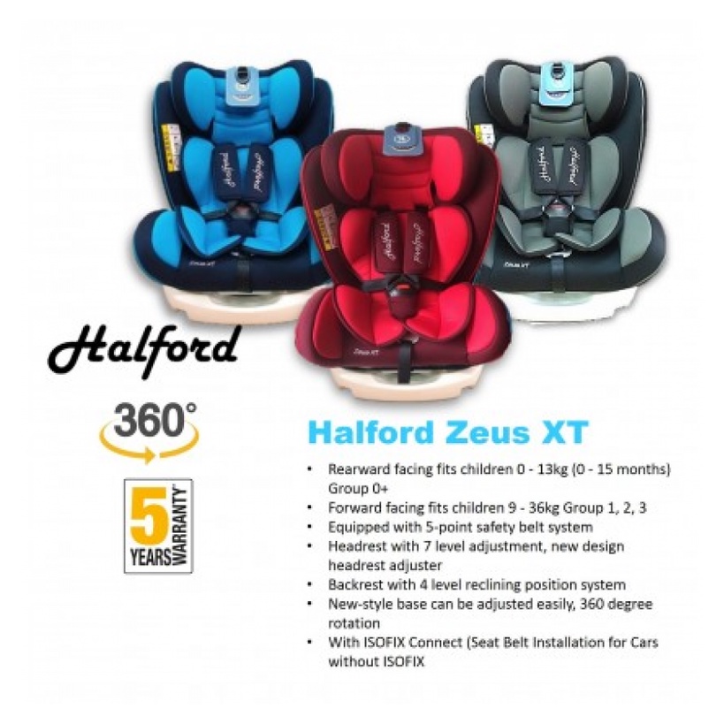 Halford Zeus 360 Spin Car Seat Isofix Shopee Malaysia