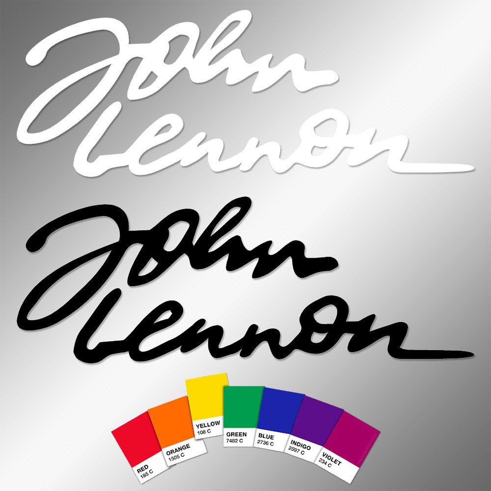 2x John Lennon Signature Stickers Decals Single Color Vinyl Die Cut Logo The 0808