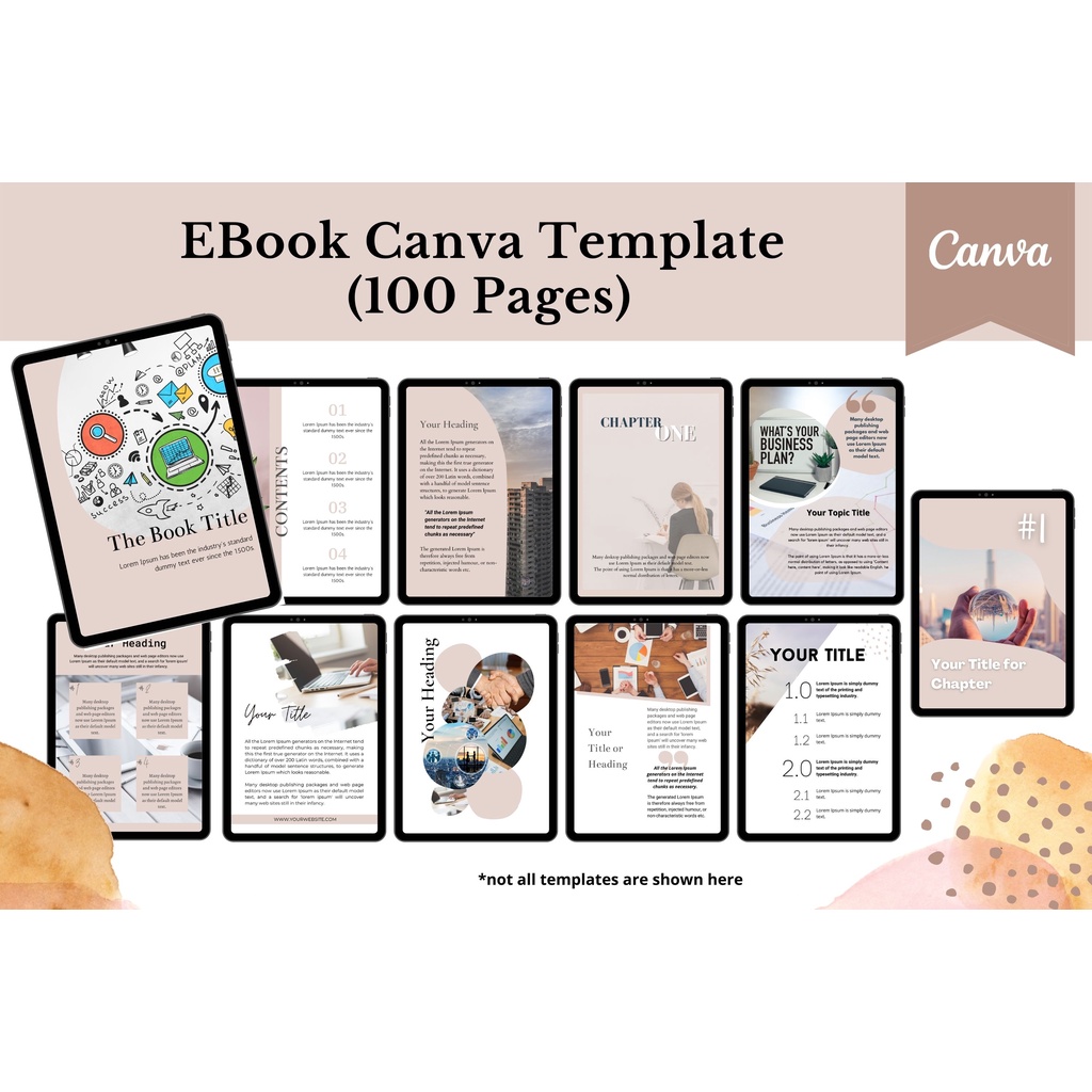 100 ebook templates, workbook templates, editable in canva | Shopee ...
