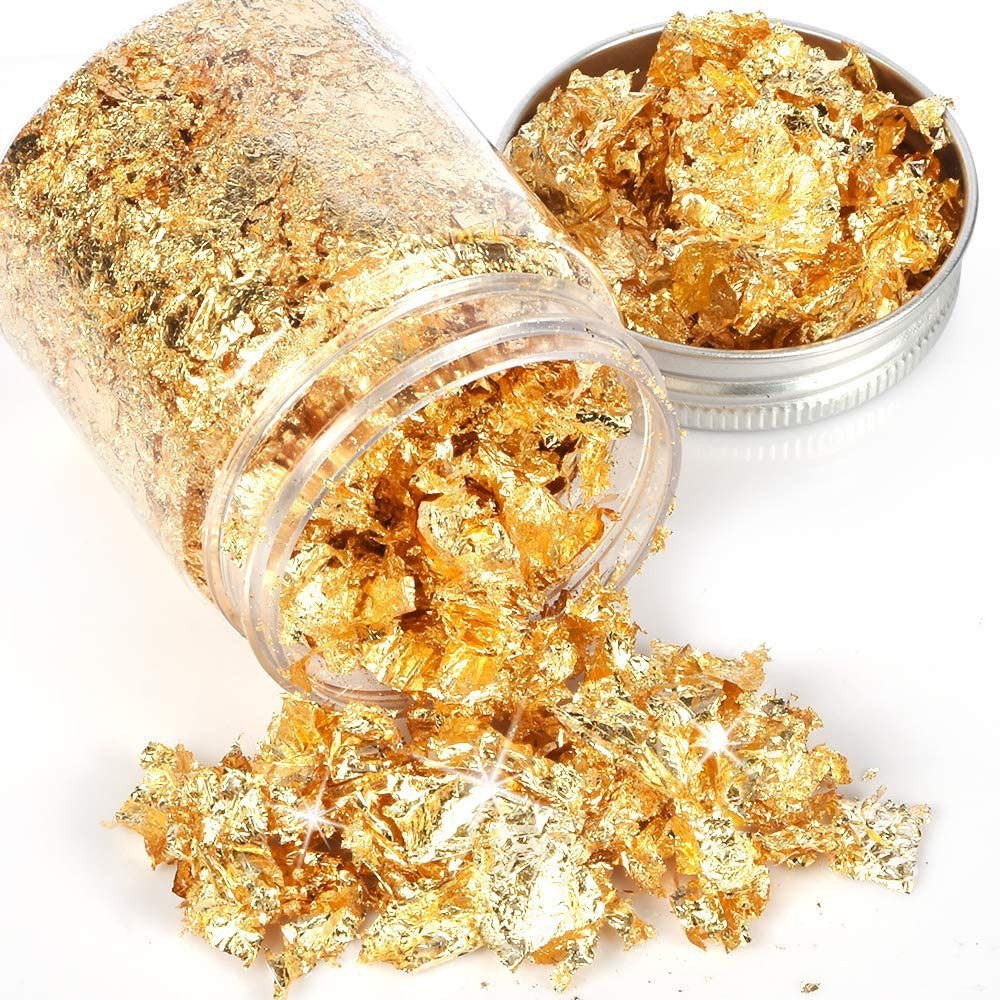 Edible Gold Flakes for Garnish and Food Decoration 