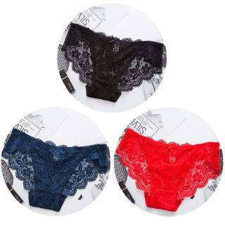 3pcs/lot Lace Panties Sexy Women Lace Briefs Transparent Low-Rise