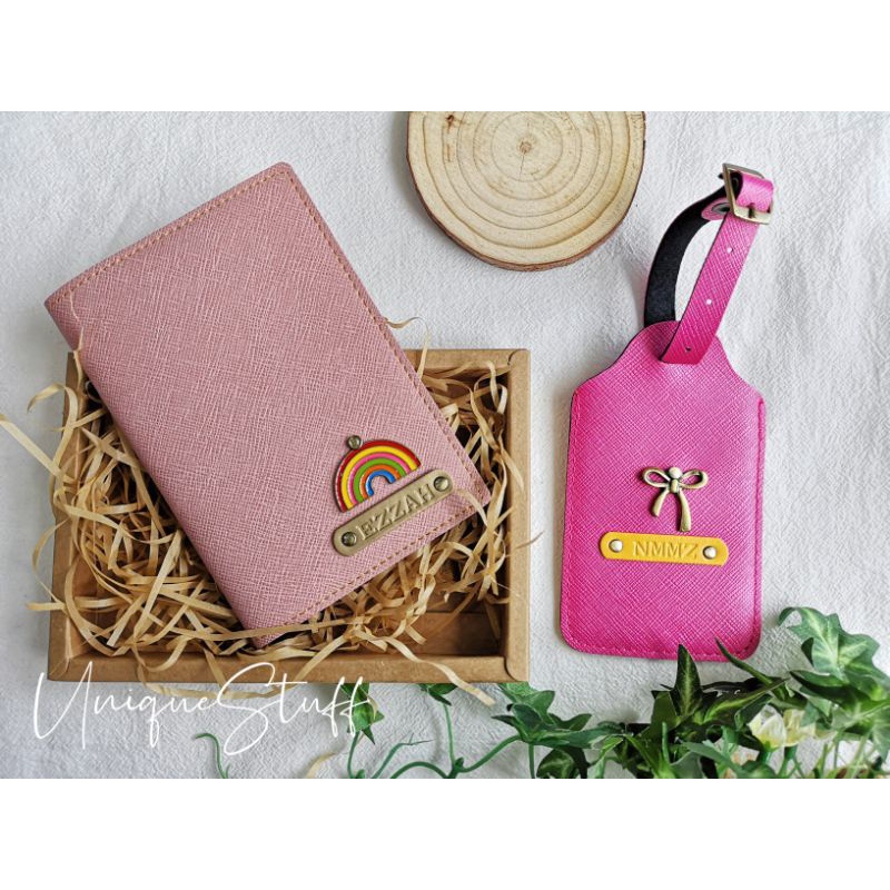 Gift Set Passport Cover And Luggage Tag Gift Box Shopee Malaysia