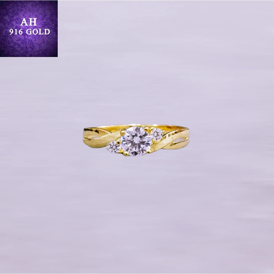 Cincin Tunang Emas 916 Size 16/Merisik/Kahwini/Nikah/Engagement Ring ...