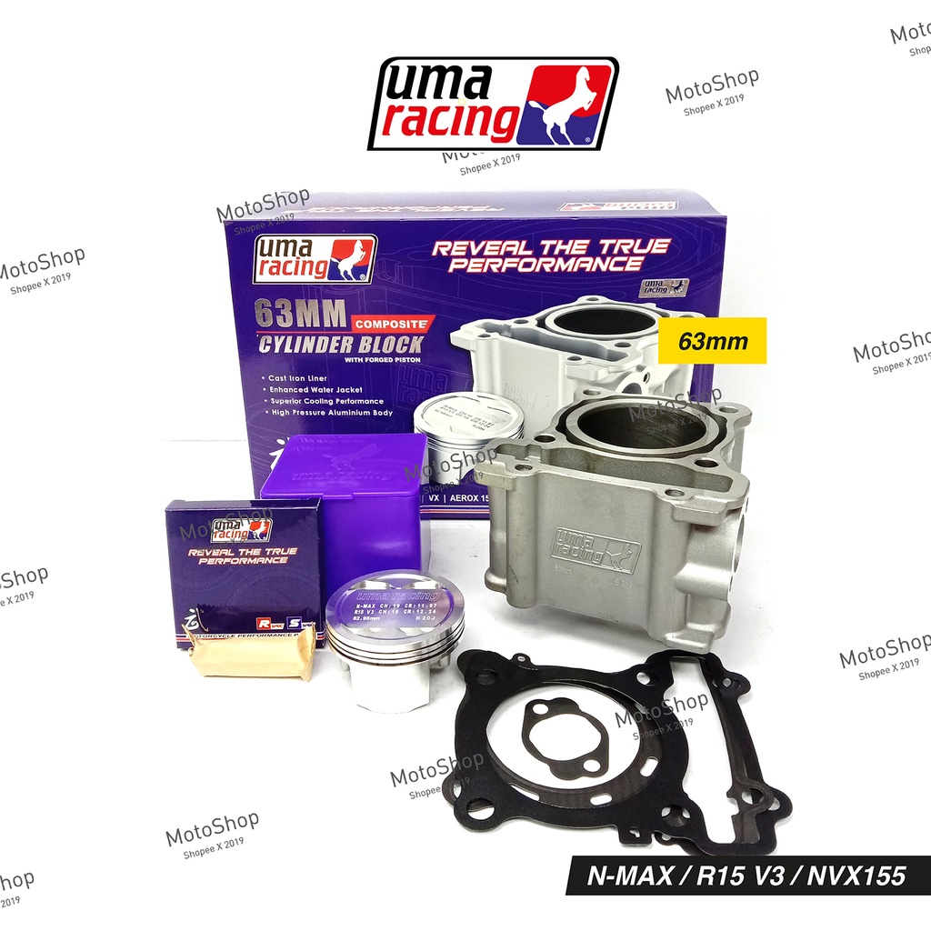 Uma Racing Composite Cylinder Block Kit with Forged Piston 63MM/Y16ZR ...
