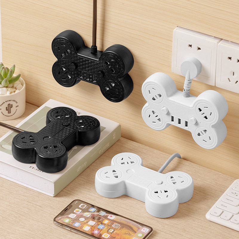 Household multisocket power outlet plug strip with usb Panel 4way