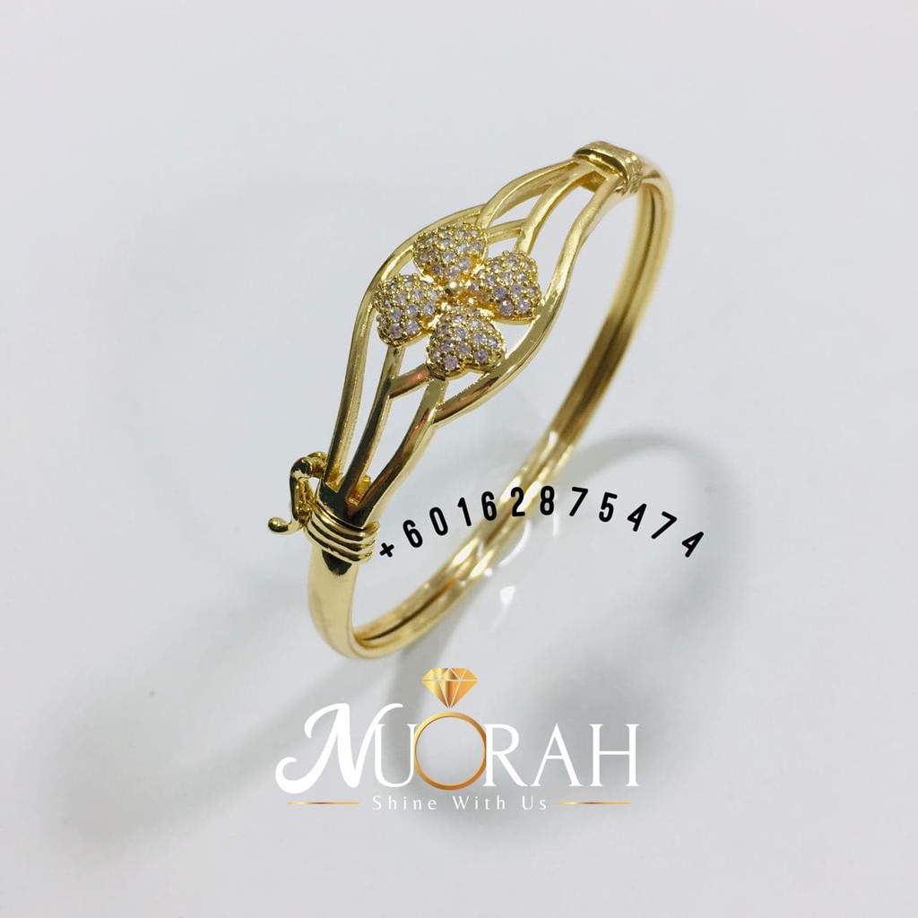 GELANGTANGAN /BANGLE BUNGA PERMATA🌸 Emas Korea | Terbaru & Exclusive ...