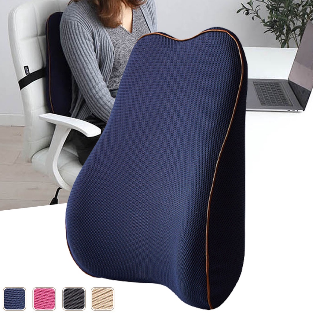 Memory Foam Lumbar Support Back Cushion Back Pain Relief Lumbar Support Cushion Pillow Shopee Malaysia