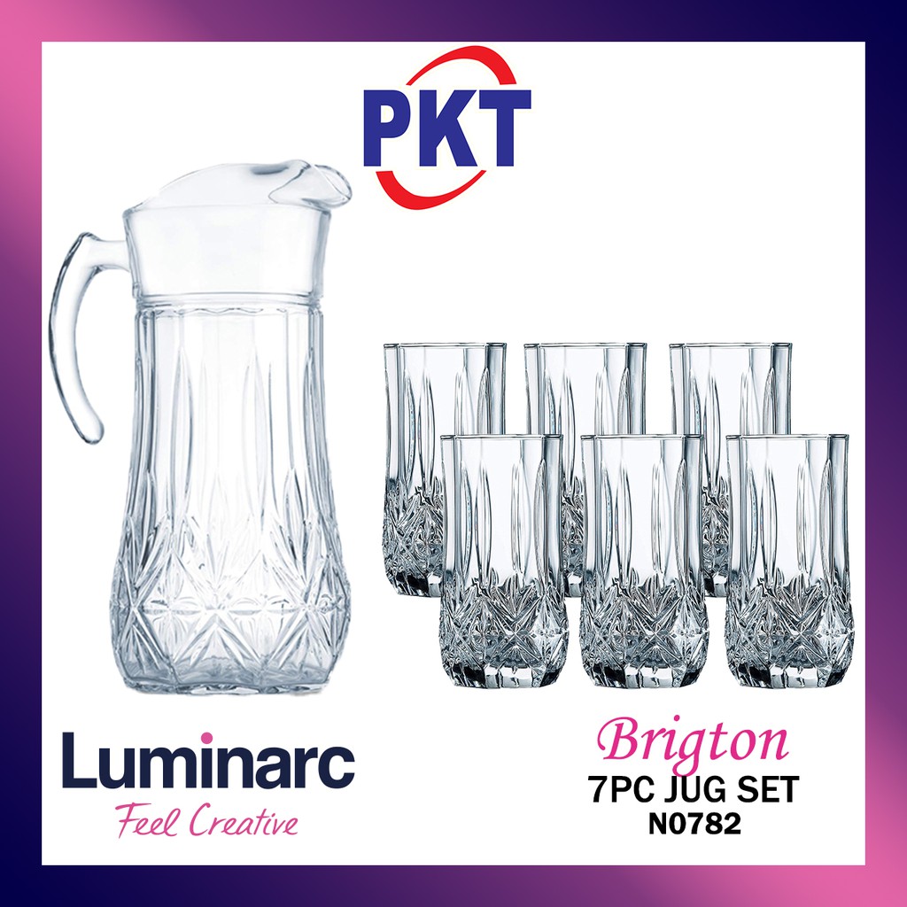 Luminarc 7pc Brighton Jug Set [N0782] // jag glasses gelas transparent