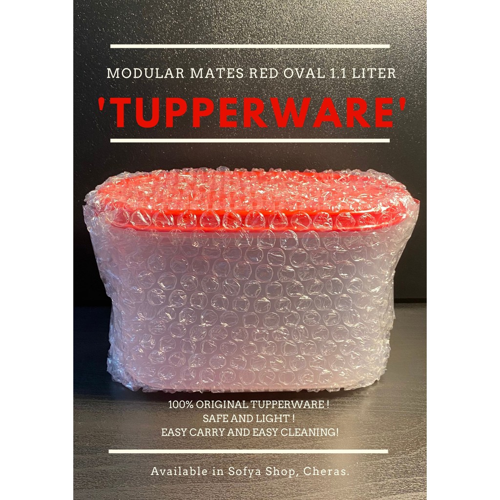 Tupperware modular mates red oval 1.1 liter( free handmade jute rope ...