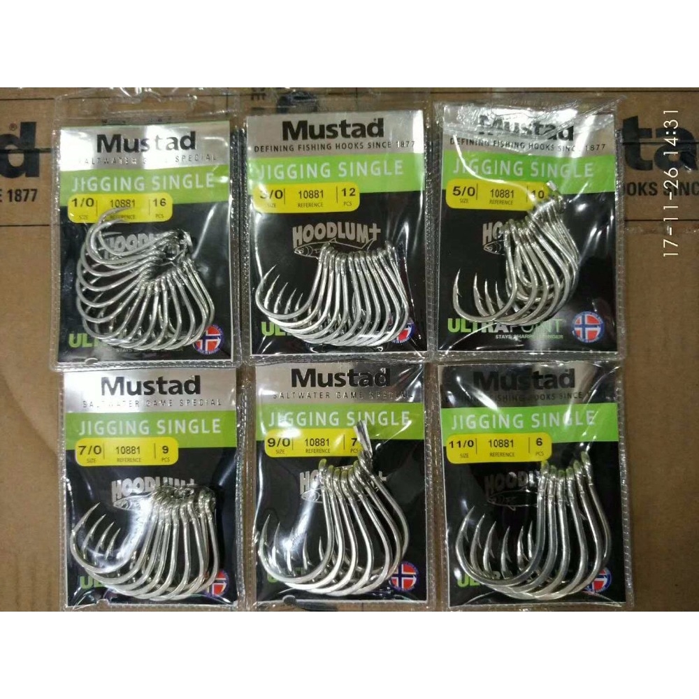 Fishing Norway MUSTAD deep sea fishing hooks Size 3/0 4/0 5/0 6/0 7/0 8