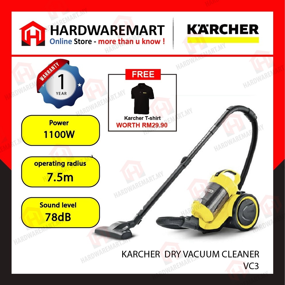 Karcher VC3 Multi-Cyclone Vacuum Cleaner- HEPA (1300W/0.9L) | Shopee ...