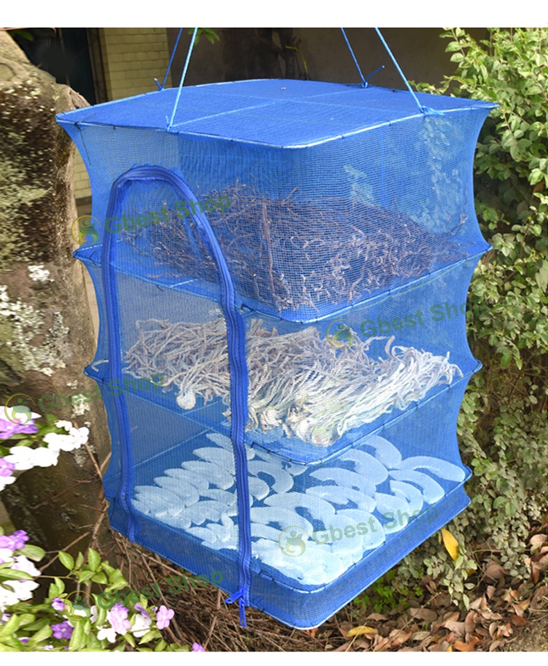 drying fish Net food hanging drying net Folding Fish Rack Cage Shelf ...