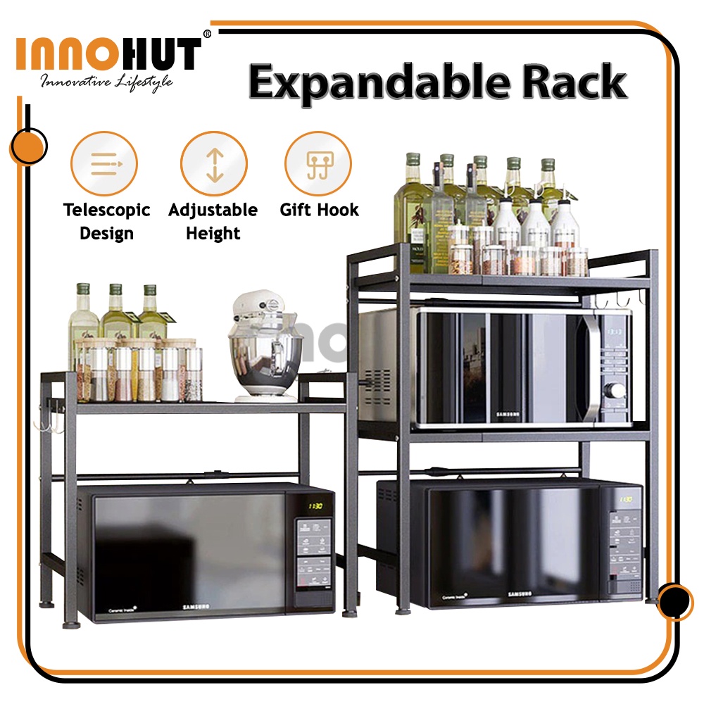 Innohut Adjustable Metal Rack Microwave Storage Rack Oven Organizer ...