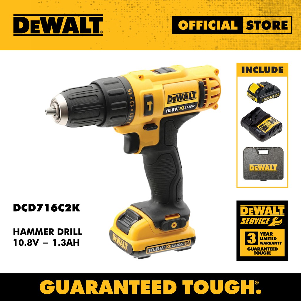 DEWALT DCD716C2K Hammer Drill 10.8V 1.3Ah Shopee Malaysia