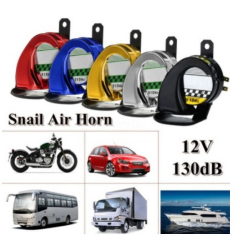 Pair Train Horn 12V Super Loud Electric Snail Air Horn For Motorcycle Car Truck