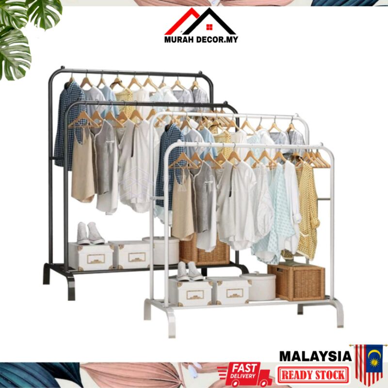 MURAH Ampaian Dan Rak 2 Layer Double Pole Strong Steel Structure ...