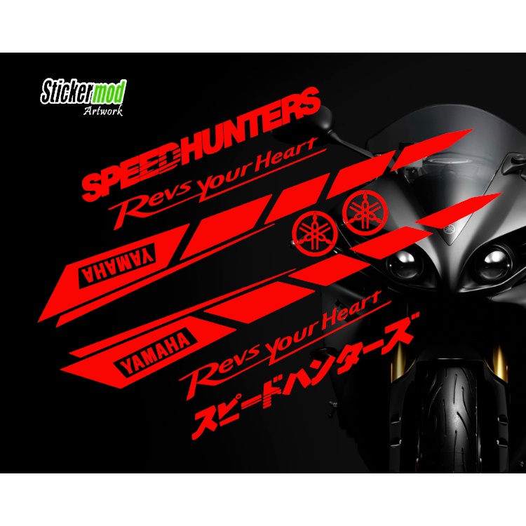 NEW YAMAHA SIDE Body Block Stripe 27CM Cutting Sticker Revs Your Heart ...
