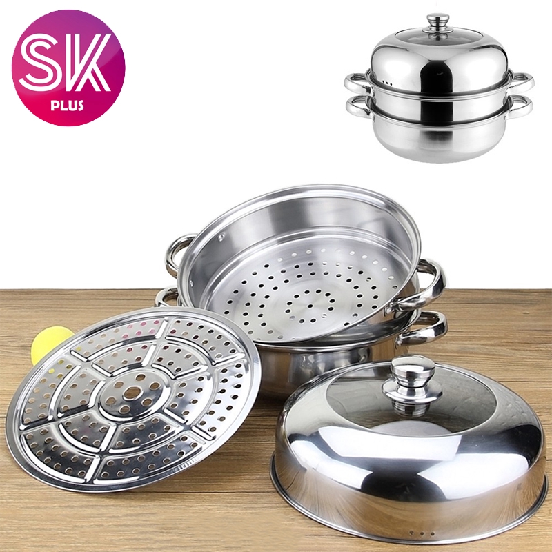 SKPLUS Kitchen Multi Purpose Stainless Steel Three Layer Soup Steamer ...
