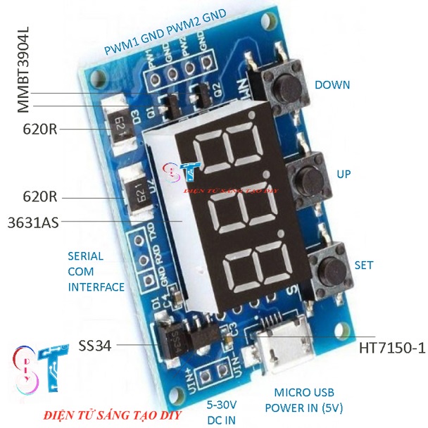 2-Channel PWM Pulse Generator Circuit 5V-20V Frequency 1HZ-150KHZ With ...