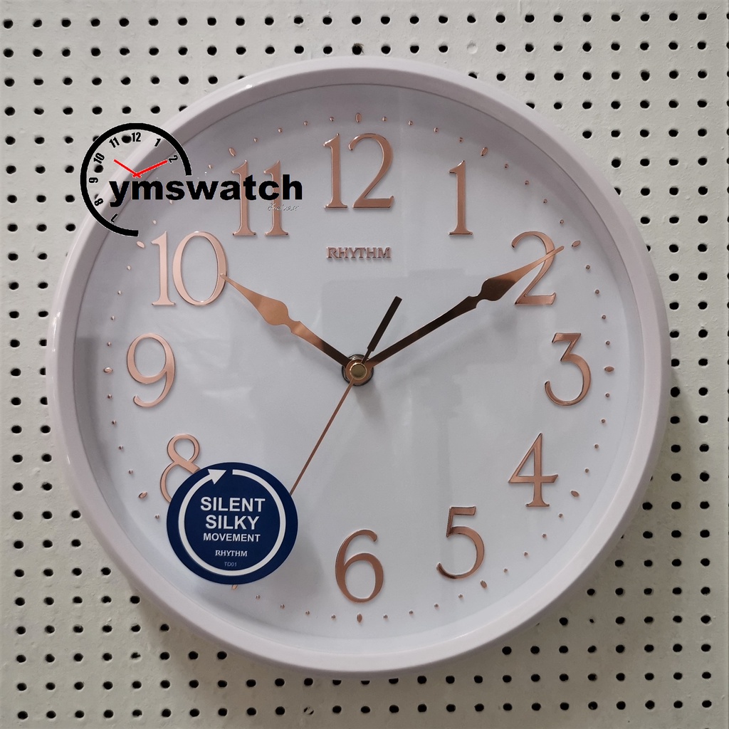Rhythm Sweep Second Wall Clock CMG577BR/NR Jam Dinding Senyap