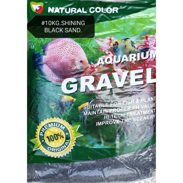 Natural Color Aquarium Gravel Black Sand 10kg Shopee Malaysia