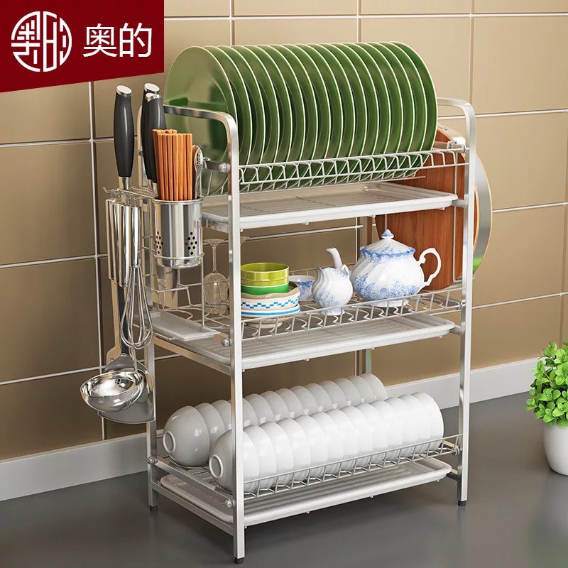 SUS 304 Stainless Steel 3 Tier Dish washing Rack Drain Rack Kitchen Rack Dish Plate Shopee Malaysia