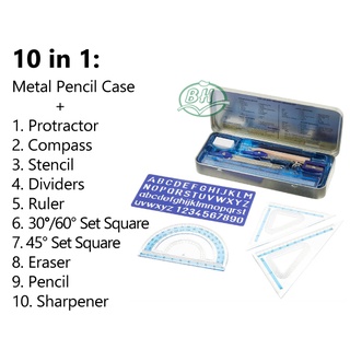 With Stylish Case~ Staedtler Noris Club 55710 Geometry Math Instrument ...