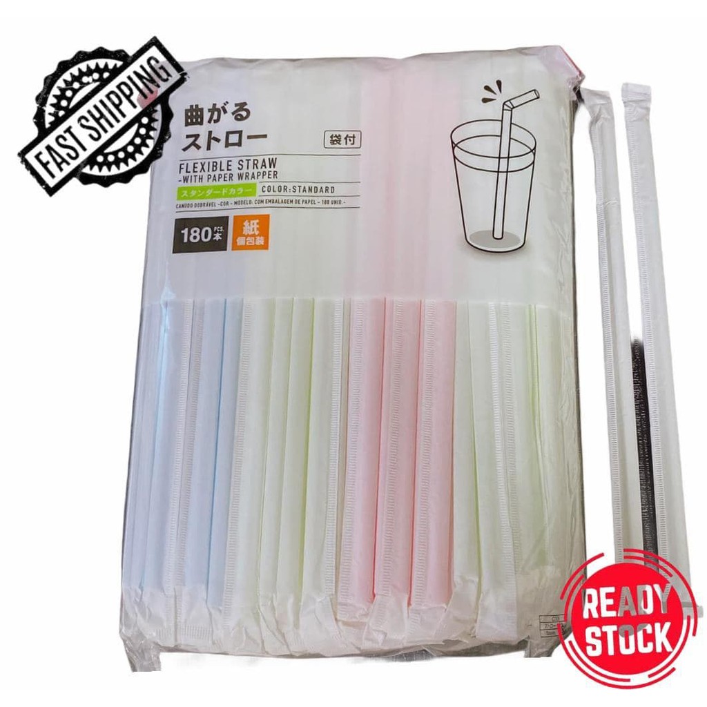 Daiso Drinking Straw With Wrapper fara_faramy Shopee Malaysia