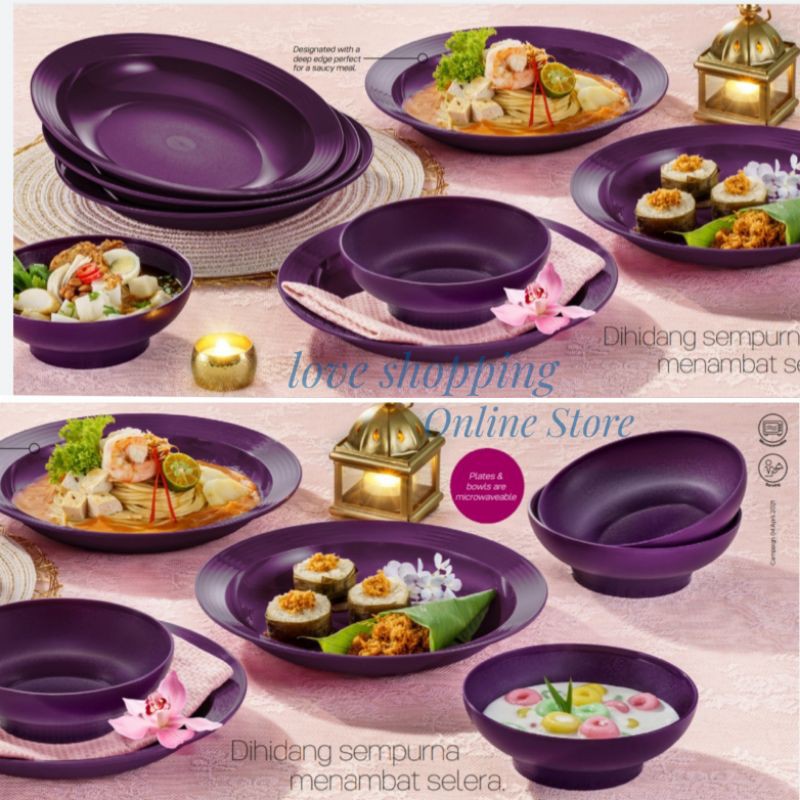 Tupperware Purple Royale Deep Plate 550ml/Bowl 600ml | Shopee Malaysia